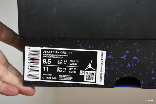 Cheap Black 4 Royal Jordan Retro Game CT8527-018 0519